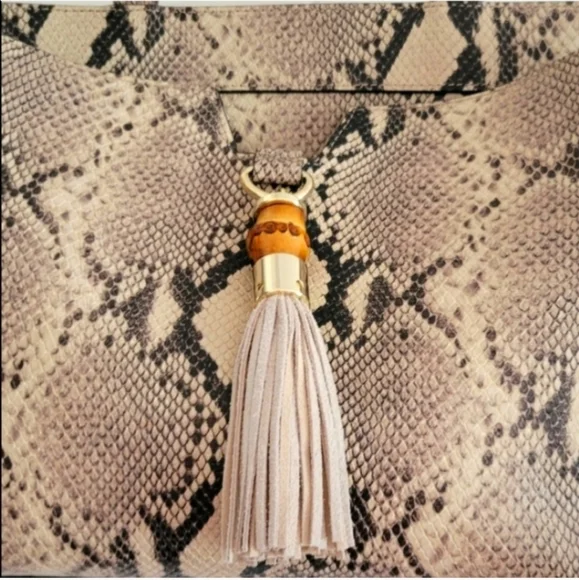 Elaine Turner Snake Embossed Leather Handbag NWOT - Picture 3 of 6